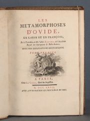 OVIDIO. Las Metamorfosis en latn y frances, Paris, 1767, Le Clerc. In - 4, 4 volmenes. Encuadernacin de poca en be-