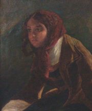 RIPINGILLE E.V., Retrato de joven con pauelo, leo