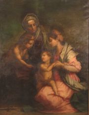 DELLA BRUNA, D. (Copia de Andrea del Sarto).  Virgen con nio. 1, 57 x 1, 18 cm. (Restauraciones varias)