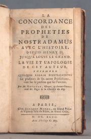 GUYNAUD, M. La corcondance des propheties de Nostradamus...Cuero de poca. Bs.As.