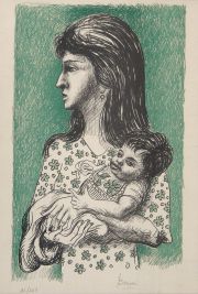 BERNI, 'Maternidad'. Litografa 16/200 firmada, catlogo Mamba N25 pg55