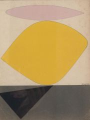 VASARELY, Vctor. 'Composicin abstracta', serigrafa publicada en 1954, informacin al dorso.