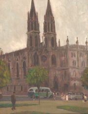 VIDAL BARROS, Manuel. 'La Iglesia de Constitucin'. leo, 50 40 cm.