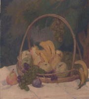 Giraud ,Georges, Escuela Francesa (1882 - ) Canasta con Frutas, leo de 70 x 63 cm.