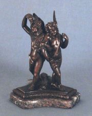 Grupo escultrico en bronce, Bacanal,