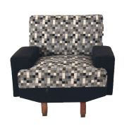 Sof y dos sillones tapizado cuadriculado
