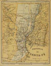 Mapa provincia de Santa Fe. Ao 1889