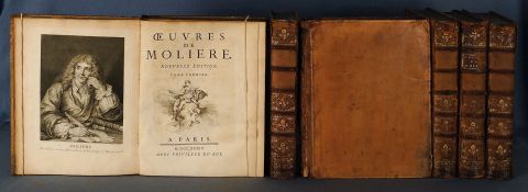MOLIERE, OUVRES, Nouvelle Edition. Paris, 1734. La Princesse DElide. Les Fourberies de Scapin. Domgarche. LAvare.
