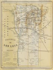 Mapa provincia de San Luis, ao 1889