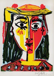 Picasso 'Femme au Chapeau a Popons, litografa
