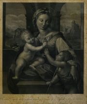 Virgen con el Nio y San Juan Bautista, grabado. Tomado de Rafael.