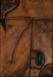 Paez, Oscar. Abstraccin informalista, collage.1988. 63 x 42,5 cm.