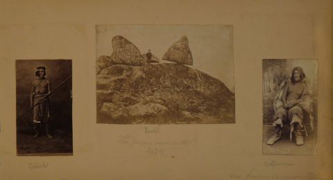 18 Albminas y 2 dibujos. Caciques Pincen (A.Pozzo) y Calfucura circa 1875, Piedra Movediza, Pabelln Arg. en Plaza S.Ma