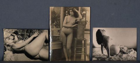 Fotos desnudos femeninos 1930-1950. Diversos tamaos, el ms grande de 22 x 29 cm.