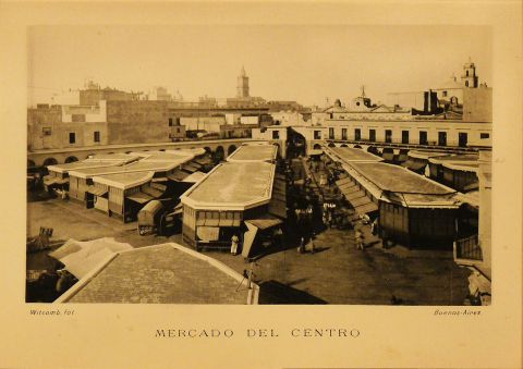 FOTOGRAFIA. Witcomb. Mercado del Centro. Fototipia ao 1889. Enmarcada