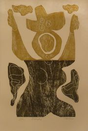 Seoane, Luis, 'Asombro', xilografa P/A 40 x 30 cm. Ex. Coll. Acquarone