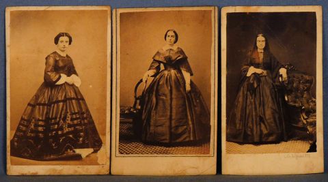 Carte de Visite- Damas de Buenos Aires, fotgrafos Pioneros, circa 1858 - 6 Piezas.
