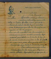 Carta de fecha junio 8 de 1939, sin indicacin de lugar, extendida en Espaa poco tiempo despus de finalizada la Gu