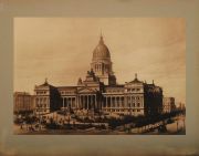 FOTOGRAFIA .Congreso de Buenos Aires' Fotgrafo desconocido. Foto 25 x 37cm. Cartn: 34 x 46 cm. Circa: 1900