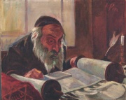 Kaufmann, Ign. Rabino leyendo La Torah, leo ao 1940.
