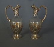 Dos jarras cristal y plata (2)