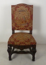 Silla Luis XV, tapizado en petit point