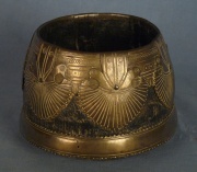Vaso en forma de cuenco tibetana cubierta en cobre
