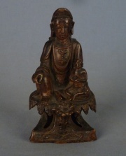Guan yin con aclito en Bronze chino