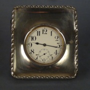 Reloj de viaje, marco plata con estuche