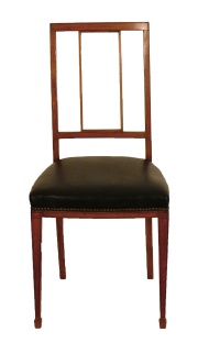 Dos sillas estilo ingls tapizado negro. -45-