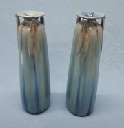 Dos Vasos franceses de Jean Leclerc.Cermica azul.