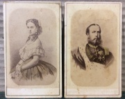 CARTE DE VISITE de los Emperadores de Mexico Maximiliano de Habsburgo y Carlota Amelia de Sajonia fotografas de ALEXAND