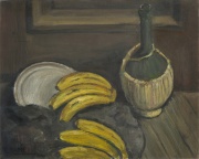Daneri, Eugenio. Naturaleza muerta c/bananas, leo Firmado E. Daneri abajo a la izquierda. 40 x 50 cm. -1-