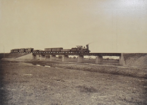 Ferrocarril Santa Fe a las Colonias de Norte. Puente Baados Rio Salado, foto antigua -512-