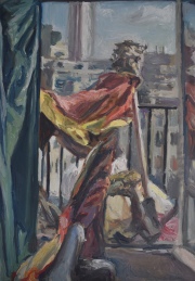 RICARDO CAVALLO, Personaje junto a la ventana (Fausto), óleo sin firma. Mide: 49 x 64,6 cm. Sin enmarcar.