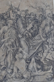 El Arresto de Cristo, grabado sobre cobre firmado M.S. abajo al centro. Mide: 16 x 11,5 cm.
