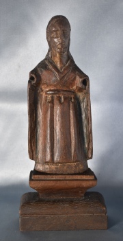San José, talla de madera con restos de policromía. 29 cm. Faltantes.