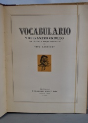Tito Saubidet, Vocabulario y Refranero Criollo. 1 Vol.