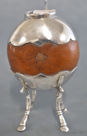 Mate de calabaza, rabito de plata con bombilla. Alto mate: 12 cm. -36