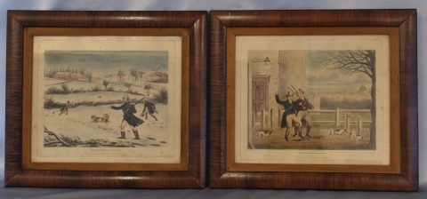 ESCENAS DE CACERIA CARICATURESCAS INGLESAS, cinco grabados en colores. Miden: 20 x 23, 5 cm. 122