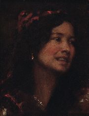 ANONIMO   Rostro mujer, óleo fdo ilegible marco dorado 25 x 20 cm.