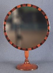 Espejo de mesa inglés, marco con marqueterie,  batiente -141-