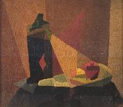 Anónimo, Esc. Arg. Naturaleza muerta Cubista, óleo , c. 1947. 36 x 41 cm