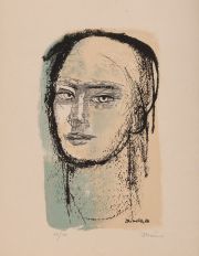 Ducmelic, Zdravko. Cabeza femenina 63/100. 37 x 23 cm. c/funda