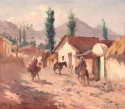 OSORIO LUQUE, Antonio.: 'Calle de Tafi', óleo s/tela. (60 x 71 cm.)