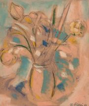 Pierri, Flores, pastel, 28 x 22 cm.