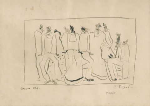 Figari, P., 8 dibujos a la tinta, Con peritajes.