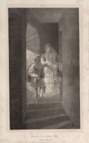 Isabey, Escalier de la Grande tour, litografia 1821, 31 x 19