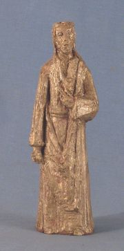 DE LA CARCOVA, Carlos. Cristo, escultura de terracota modelada y dorada. Alto: 39, 2 cm.
