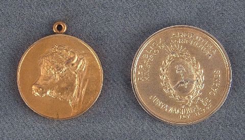 Medalla Junta Nacional de Carne, Exposicion Rural Santa Fe, plata vermeil